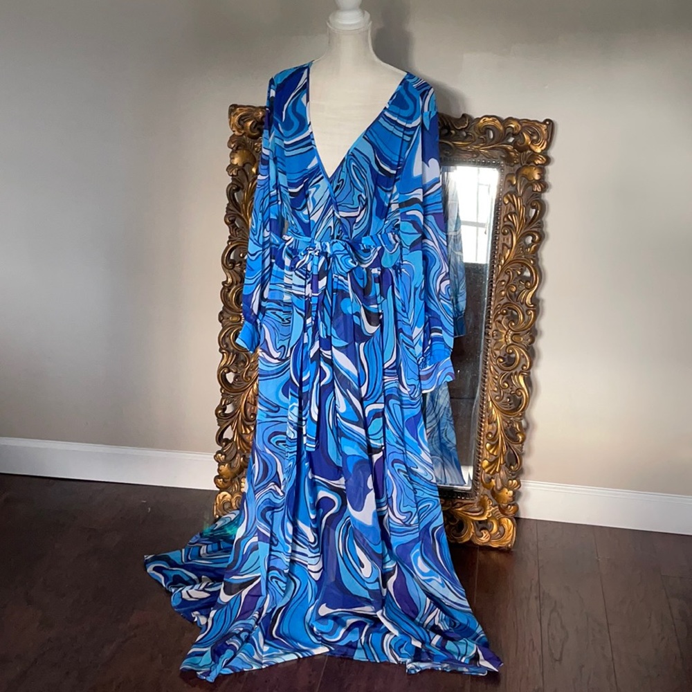 XPlusWear Blue Long Dress Ladies Size 3XL
